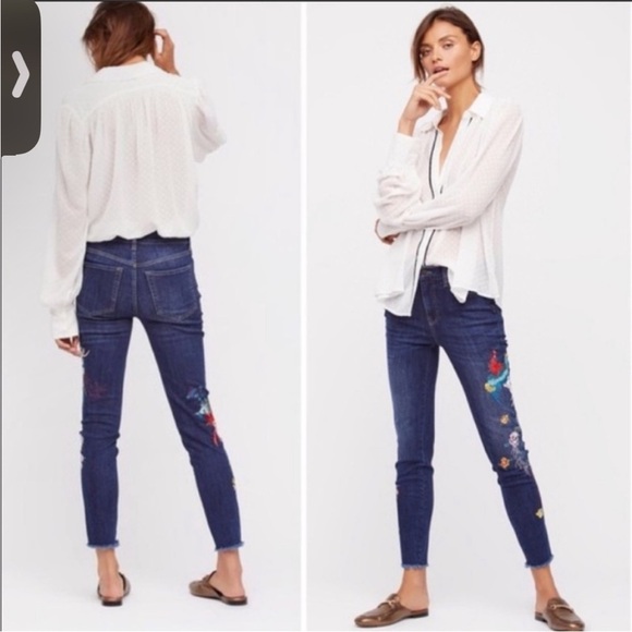 Free People Embroidered Jeans - Picture 6 of 7